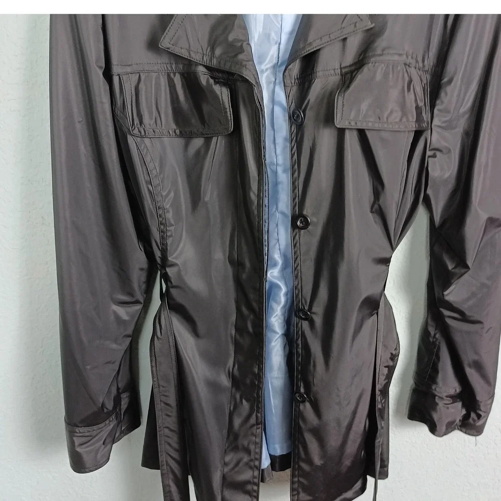 Outbound Collection Black Trench Coat Women's Belted Jacket Lightweight Sz Large